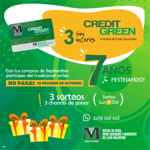 Lee más sobre el artículo 7 años CREDIT GREEN!!!