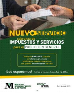 Lee más sobre el artículo ¡NUEVO SERVICIO EN MUTUAL SANJUSTINO!